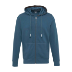 Sweater met capuchon van 300 g/m2 katoen en polyester Elevate Life kleur cyaan blauw tweede weergave voorkant
