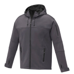 Polyester waterdichte softshell jas met logo Elevate Life 360 ​​g/m2 kleur donkergrijs