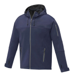 Polyester waterdichte softshell jas met logo Elevate Life 360 ​​g/m2 kleur marineblauw