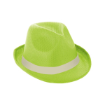 Hoed van PP in verschillende kleuren met bijbehorende lint kleur lichtgroen