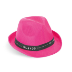Hoed van PP in verschillende kleuren met bijbehorende lint afbeelding met logo 4