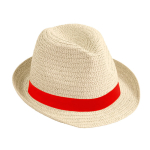 Unisex strohoed met lint Dominica Clear kleur naturel derde weergave