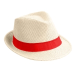 Moderne natuurlijk papieren hoed met korte rand Rio Clear kleur rood