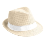 Moderne natuurlijk papieren hoed met korte rand Rio Clear kleur wit
