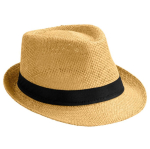 Moderne natuurlijk papieren hoed met korte rand Rio Clear kleur camel vijfde weergave