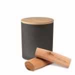 Kleine kaars met logo met glazen pot en bamboe deksel Candlelight Small kleur zwart zevende weergave