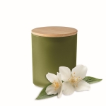 Kleine kaars met logo met glazen pot en bamboe deksel Candlelight Small kleur groen zevende weergave