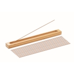 Set met 10 wierookstokjes en bamboe houder als cadeau Yogi kleur hout achtste weergave