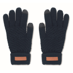 Tactiele RPET-handschoenen met logo printlabel Winter kleur marineblauw