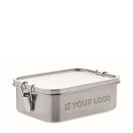 Lunchbox met afscheider 1,2L Inox Space weergave met bedrukking