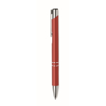 Pen van gerecylced aluminium met blauwe inkt Aster Recycled kleur rood derde weergave
