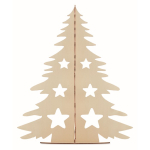 Houten kerstboom met verf en kwast Paint kleur hout vierde weergave