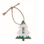 Kerstboomversiering gemaakt van ecologisch papier SeedGrow kleur wit weergave met bedrukking