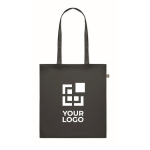 Tas van gerecycled katoen in de kleur 140 g/m² kleur zwart weergave met bedrukking