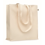 Biologische katoenen tas met lange handvatten 140 g/m2 Eco Support kleur naturel