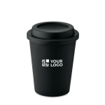 Koffiebeker to go bedrukken 300ml TakeAway Minimal kleur zwart weergave met bedrukking