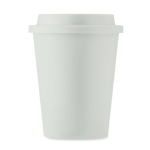 Koffiebeker to go bedrukken 300ml TakeAway Minimal kleur wit achter aanzicht