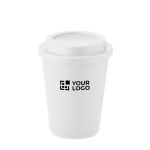 Koffiebeker to go bedrukken 300ml TakeAway Minimal kleur wit weergave met bedrukking