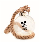 Glazen ornament met LED-verlichting Cristal Bubble kleur doorzichtig weergave met bedrukking