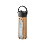 Promotionele thermosfles van bamboe en staal 440 ml Termo Bamboo kleur zwart vijfde weergave