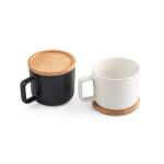 Keramische mok van 230 ml en bamboe deksel Small Cover