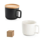 Keramische mok van 230 ml en bamboe deksel Small Cover diverse kleuren