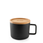 Keramische mok van 230 ml en bamboe deksel Small Cover met afdrukgebied