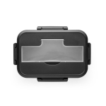 Grote lunchbox met bestek, handvat en twee lagen 1L All-in-one kleur zwart eerste weergave