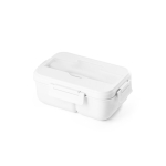Grote lunchbox met bestek, handvat en twee lagen 1L All-in-one kleur wit