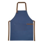 Tweekleurig canvas schort bedrukken, metallic details 300 g/m2 Barista kleur blauw eerste weergave
