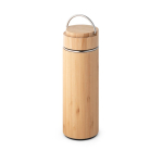Thermosflessen bedrukken van staal en bamboe 440ml Natura kleur naturel