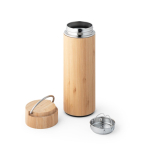Thermosflessen bedrukken van staal en bamboe 440ml Natura kleur naturel derde weergave