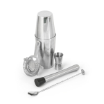 Stalen cocktailset met shaker van 750 ml Sommelier kleur zilver