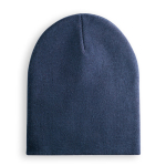 Elastische unisex beanie bedrukken met logo RPET Sweden kleur marineblauw eerste weergave