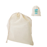 Katoenen tas met opdruk met klein raster Mini Fruits Organic kleur beige met jouw bedrukking