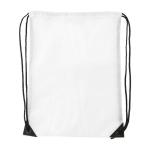 Polyester rugzakje met versterkte hoeken met logo Midtown 210D kleur wit eerste weergave