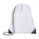 Polyester rugzakje met versterkte hoeken met logo Midtown 210D kleur wit tweede weergave