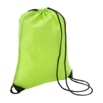 Polyester rugzakje met versterkte hoeken met logo Midtown 210D kleur lichtgroen derde weergave