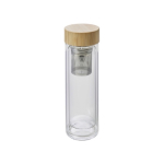Glazen fles met zetgroep en dubbelwandig 420ml TeaBoo XL kleur bruin tiende weergave