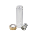 Glazen fles met zetgroep en dubbelwandig 420ml TeaBoo XL kleur bruin elfde weergave