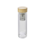 Glazen fles met zetgroep en dubbelwandig 420ml TeaBoo XL kleur bruin zevende weergave