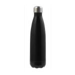 Vacuüm geïsoleerde stalen fles met metalen dop 500ml Satin kleur zwart eerste weergave