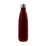 Vacuüm geïsoleerde stalen fles met metalen dop 500ml Satin kleur rood eerste weergave