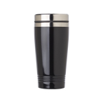 Thermosbeker met logo in felle kleuren 450ml aluminium kleur kleur zwart eerste weergave