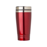 Thermosbeker met logo in felle kleuren 450ml aluminium kleur kleur rood eerste weergave