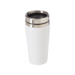 Thermosbeker met logo in felle kleuren 450ml aluminium kleur kleur wit derde weergave