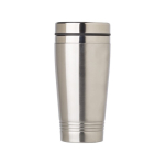 Thermosbeker met logo in felle kleuren 450ml aluminium kleur kleur zilver eerste weergave