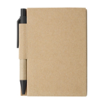 Gerecycleerde mini-notitieboekjes met pen A7 formaat EcoPocket kleur zwart eerste weergave