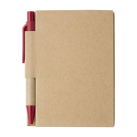 Gerecycleerde mini-notitieboekjes met pen A7 formaat EcoPocket kleur rood eerste weergave
