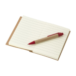 Gerecycleerde mini-notitieboekjes met pen A7 formaat EcoPocket kleur rood derde weergave